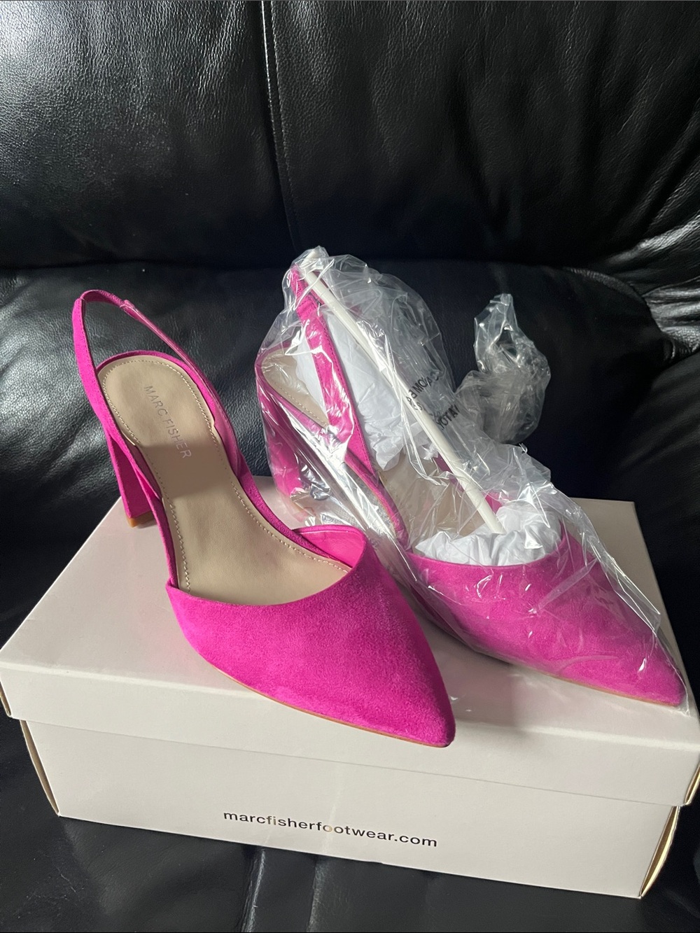 Marc Fisher Bright Fuchsia Slingback Pointed Pumps